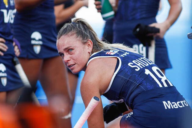 July 7, 2022, TERRASSA, BARCELONA, SPAIN: Victoria Sauze of Argentina crying during the FIH Hockey Women s World Cup 2022, Pool C, hockey match played between Argentina v Canada at Estadi Olimpic on July 06, 2022, in Terrassa, Barcelona, Spain. TERRASSA SPAIN - ZUMAa181 20220707_zaa_a181_040 Copyright: xIrinaxR.xHx