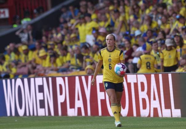 Sport Bilder des Tages Sheffield, England, 13th July 2022. Magdalena Eriksson of Sweden during the UEFA Women s European Championship, EM, Europameisterschaft 2022 match at Bramall Lane, Sheffield. Picture credit should read: Darren Staples Sportimage EDITORIAL USE ONLY. No use with unauthorised audio, video, data, fixture lists, club league logos or live services. Online in-match use limited to 120 images, no video emulation. No use in betting, games or single club league player publications. SPI-1746-0091