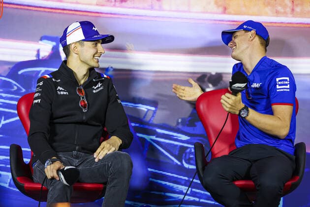 OCON Esteban (fra), Alpine F1 Team A522, SCHUMACHER Mick (ger), Haas F1 Team VF-22 Ferrari, portrait, press conference, PK, Pressekonferenz during the Formula 1 Heineken Dutch Grand Prix 2022, 15th round of the 2022 FIA Formula One World Championship, WM, Weltmeisterschaft from September 2 to 4, 2022 on the Zandvoort Circuit, in Netherlands, Belgium - F1 - DUTCH GRAND PRIX 2022 DPPI Panoramic 00122035_AV6_4487.JPG_