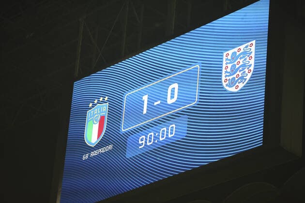 Sport Bilder des Tages September 23, 2022, Milan, Italy: The Final results of the match betewenn Italy vs England, 5° day of Nations League group 3 2022-23, game at Giuseppe Meazza - San Siro stadium in Milano (MI), Italy, on September 23, 2022. football UEFA Nations League match - Italy vs England, Milan, Italy - ZUMAl164 20220923_zsa_l164_270 Copyright: xDavidexCasentinix