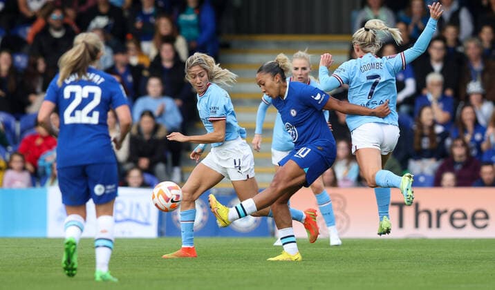 Mandatory Credit: Photo by Andrew Fosker Shutterstock (13413821by) Lauren James of Chelsea Chelsea Women v Manchester City Women, Barclays FA Women s Super League, Football, Kingsmeadow, London, UK - 25 Sep 2022 Chelsea Women v Manchester City Women, Barclays FA Women s Super League, Football, Kingsmeadow, London, UK - 25 Sep 2022 Copyright: xAndrewxFosker Shutterstockx 13413821by