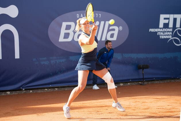September 28, 2022, Parma, Italy: Parma, Italy, Tennis Club Parma, September 28, 2022, GALFI Dalma of the Hungary during Parma Ladies Open WTA250 - Tennis Internationals. Tennis Internationals - Parma Ladies Open WTA250, Parma, Italy - ZUMAl164 20220928_zsa_l164_053 Copyright: xValerioxOrigox