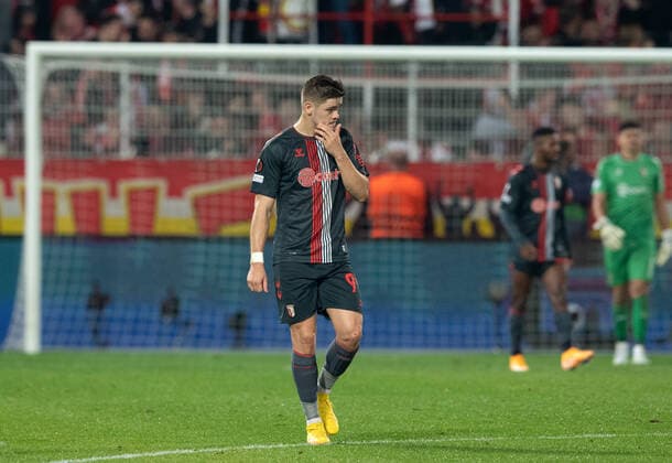Football, Men, 2022 2023 season, Europa League group stage, Group D, Matchday 5 , 1 FC Union Berlin SC Braga, Vitinha SC Braga , disappointment after conceding goal to 1 0, 27 10 2022, Copyright: xSebastianxRäppold MatthiasxKochx