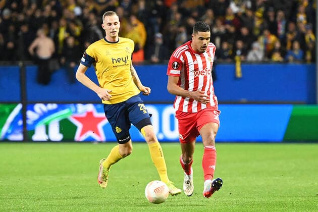 Football, Men, 2022 2023 season, Europa League group stage, Group D, matchday 6 , Royale Union Saint Gilloise 1 FC Union Berlin, v l Gustaf Nilsson Royale Union Saint Gilloise, 29 and Danilho Doekhi 1 FC Union Berlin, 5 in duel , 03 11 2022, Copyright: xMatthiasxKochx