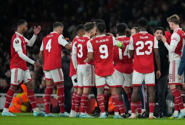 Mandatory Credit: Photo by Dave Shopland Shutterstock (13602543ab) Mikel Arteta Arsenal Manager instructs team during drinks break Arsenal v FC Zurich, UEFA Europa League, Group A, Football, Emirates Stadium, London, UK - 03 Nov 2022 EDITORIAL USE ONLY No use with unauthorised audio, video, data, fixture lists, club league logos or live services. Online in-match use limited to 120 images, no video emulation. No use in betting, games or single club league player publications. Arsenal v FC Zurich, UEFA Europa League, Group A, Football, Emirates Stadium, London, UK - 03 Nov 2022 EDITORIAL USE ONLY No use with unauthorised audio, video, data, fixture lists, club league logos or live services. Online in-match use limited to 120 images, no video emulation. No use in betting, games or single club league player publications. Copyright: xDavexShopland Shutterstockx 13602543ab