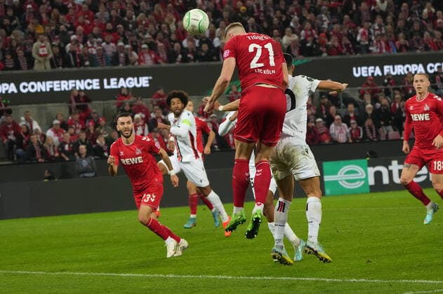 GER, Europa Conference League, Group Stage, Matchday 6, 1 FC Koeln GER vs OGC Nice FRA 03 11 2022, Rheinenergie Stadion, Koeln, GER, Europa Conference League, Group Stage, Matchday 6, 1 FC Koeln GER vs OGC Nice FRA , pictured scoring chance for S Tigges FC Koeln 21 , nordphotoxGmBHx xMeuter nph00351