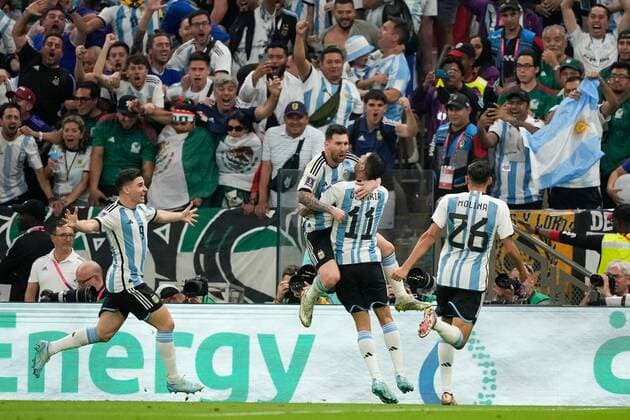 Mandatory Credit: Photo by Dave Shopland Shutterstock (13634804bn) Lionel Messi of Argentina celebrates after scoring a goal (1-0) Argentina v Mexico, FIFA World Cup, WM, Weltmeisterschaft, Fussball 2022, Group C, Football, Lusail Stadium, Al Daayen, Qatar - 26 Nov 2022 Editorial Use Only Argentina v Mexico, FIFA World Cup 2022, Group C, Football, Lusail Stadium, Al Daayen, Qatar - 26 Nov 2022 Editorial Use Only Copyright: xDavexShopland Shutterstockx 13634804bn