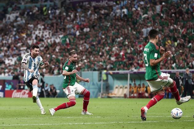 Mandatory Credit: Photo by Michael Zemanek Shutterstock (13634795bl) Lionel Messi of Argentina scoring a goal (1-0) Argentina v Mexico, FIFA World Cup, WM, Weltmeisterschaft, Fussball 2022, Group C, Football, Lusail Stadium, Al Daayen, Qatar - 26 Nov 2022 Editorial Use Only Argentina v Mexico, FIFA World Cup 2022, Group C, Football, Lusail Stadium, Al Daayen, Qatar - 26 Nov 2022 Editorial Use Only Copyright: xMichaelxZemanek Shutterstockx 13634795bl