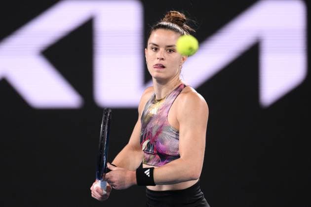Mandatory Credit: Photo by James Gourley Shutterstock (13716764x) Maria Sakkari in action during her second round match Australian Open, Day Three, Tennis, Melbourne Park, Melbourne, Australia - 18 Jan 2023 Australian Open, Day Three, Tennis, Melbourne Park, Melbourne, Australia - 18 Jan 2023 Copyright: xJamesxGourley Shutterstockx 13716764x