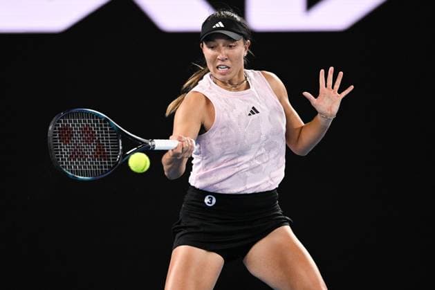 Mandatory Credit: Photo by James Gourley Shutterstock (13716764ax) Jessica Pegula in action during her second round match Australian Open, Day Three, Tennis, Melbourne Park, Melbourne, Australia - 18 Jan 2023 Australian Open, Day Three, Tennis, Melbourne Park, Melbourne, Australia - 18 Jan 2023 Copyright: xJamesxGourley Shutterstockx 13716764ax