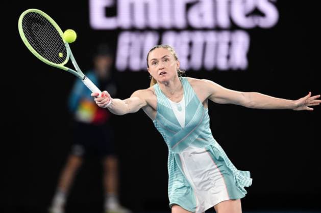 Mandatory Credit: Photo by James Gourley Shutterstock (13716764bp) Aliaksandra Sasnovich in action during her second round match Australian Open, Day Three, Tennis, Melbourne Park, Melbourne, Australia - 18 Jan 2023 Australian Open, Day Three, Tennis, Melbourne Park, Melbourne, Australia - 18 Jan 2023 Copyright: xJamesxGourley Shutterstockx 13716764bp