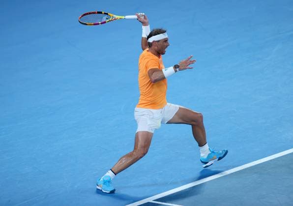 Mandatory Credit: Photo by Ella Ling Shutterstock (13716761bw) Rafael Nadal of Spain in action Australian Open, Day Three, Tennis, Melbourne Park, Melbourne, Australia - 18 Jan 2023 Australian Open, Day Three, Tennis, Melbourne Park, Melbourne, Australia - 18 Jan 2023 Copyright: xEllaxLing Shutterstockx 13716761bw