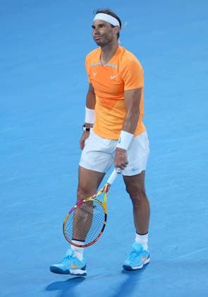 Mandatory Credit: Photo by Ella Ling Shutterstock (13716761bt) Rafael Nadal of Spain dejected Australian Open, Day Three, Tennis, Melbourne Park, Melbourne, Australia - 18 Jan 2023 Australian Open, Day Three, Tennis, Melbourne Park, Melbourne, Australia - 18 Jan 2023 Copyright: xEllaxLing Shutterstockx 13716761bt