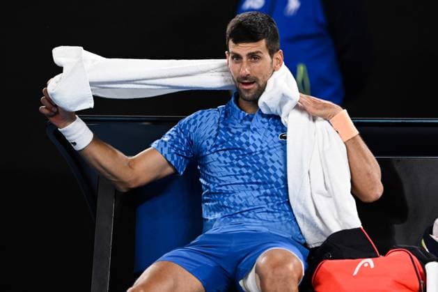 Mandatory Credit: Photo by James Gouley Shutterstock (13716770fd) Novak Djokovic reacts during his second round match Australian Open, Day Four, Tennis, Melbourne Park, Melbourne, Australia - 19 Jan 2023 Australian Open, Day Four, Tennis, Melbourne Park, Melbourne, Australia - 19 Jan 2023 Copyright: xJamesxGouley Shutterstockx 13716770fd