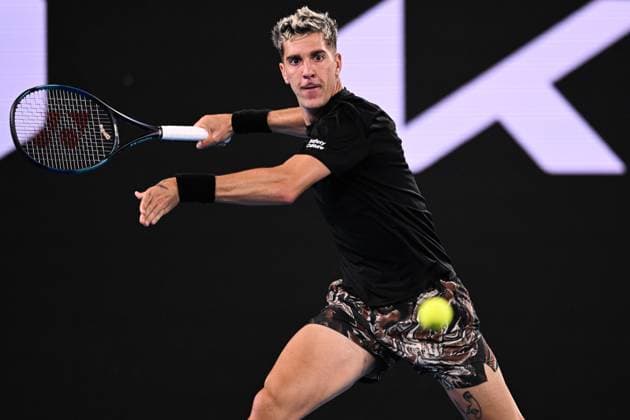 Mandatory Credit: Photo by James Gouley Shutterstock (13716770jb) Thanasi Kokkinakis in action during his second round match Australian Open, Day Four, Tennis, Melbourne Park, Melbourne, Australia - 19 Jan 2023 Australian Open, Day Four, Tennis, Melbourne Park, Melbourne, Australia - 19 Jan 2023 Copyright: xJamesxGouley Shutterstockx 13716770jb