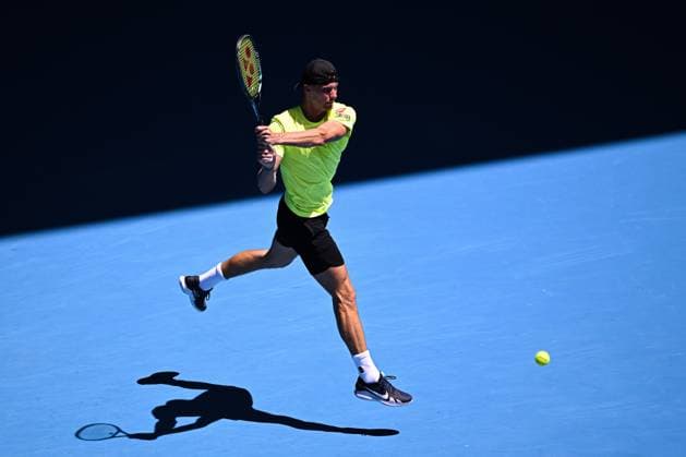 Mandatory Credit: Photo by James Gourley Shutterstock (13716911bp) Martin Fucsovics in action during his third round match Australian Open, Day Five, Tennis, Melbourne Park, Melbourne, Australia - 20 Jan 2023 Australian Open, Day Five, Tennis, Melbourne Park, Melbourne, Australia - 20 Jan 2023 Copyright: xJamesxGourley Shutterstockx 13716911bp