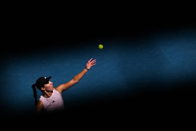 Mandatory Credit: Photo by James Gourley Shutterstock (13716911bb) Jessica Pegula in action during her third round match Australian Open, Day Five, Tennis, Melbourne Park, Melbourne, Australia - 20 Jan 2023 Australian Open, Day Five, Tennis, Melbourne Park, Melbourne, Australia - 20 Jan 2023 Copyright: xJamesxGourley Shutterstockx 13716911bb