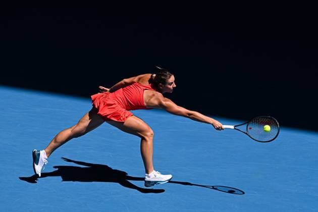 Mandatory Credit: Photo by James Gourley Shutterstock (13716911bd) Marta Kostyuk in action during her third round match Australian Open, Day Five, Tennis, Melbourne Park, Melbourne, Australia - 20 Jan 2023 Australian Open, Day Five, Tennis, Melbourne Park, Melbourne, Australia - 20 Jan 2023 Copyright: xJamesxGourley Shutterstockx 13716911bd