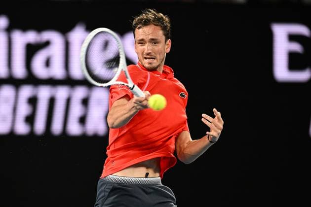 Mandatory Credit: Photo by James Gourley Shutterstock (13716911ga) Daniil Medvedev in action during his third round match Australian Open, Day Five, Tennis, Melbourne Park, Melbourne, Australia - 20 Jan 2023 Australian Open, Day Five, Tennis, Melbourne Park, Melbourne, Australia - 20 Jan 2023 Copyright: xJamesxGourley Shutterstockx 13716911ga