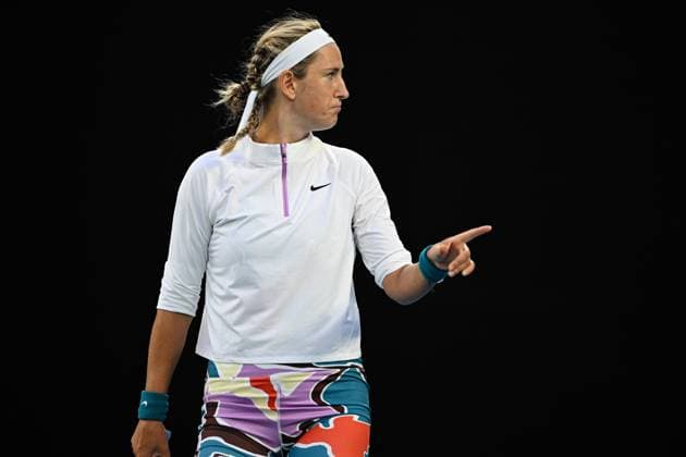 Mandatory Credit: Photo by James Gourley Shutterstock (13716911dk) Victoria Azarenka reacts during her third round match Australian Open, Day Five, Tennis, Melbourne Park, Melbourne, Australia - 20 Jan 2023 Australian Open, Day Five, Tennis, Melbourne Park, Melbourne, Australia - 20 Jan 2023 Copyright: xJamesxGourley Shutterstockx 13716911dk