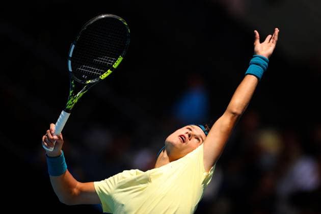 Mandatory Credit: Photo by Ella Ling Shutterstock (13728748v) Holger Rune of Denmark in action Australian Open, Day Six, Tennis, Melbourne Park, Melbourne, Australia - 21 Jan 2023 Australian Open, Day Six, Tennis, Melbourne Park, Melbourne, Australia - 21 Jan 2023 Copyright: xEllaxLing Shutterstockx 13728748v