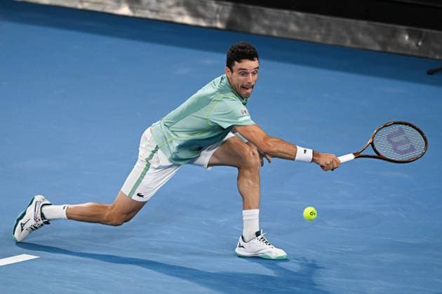 Mandatory Credit: Photo by James Gourley Shutterstock (13728737ga) Roberto Bautista Agut in action during his third round match Australian Open, Day Six, Tennis, Melbourne Park, Melbourne, Australia - 21 Jan 2023 Australian Open, Day Six, Tennis, Melbourne Park, Melbourne, Australia - 21 Jan 2023 Copyright: xJamesxGourley Shutterstockx 13728737ga