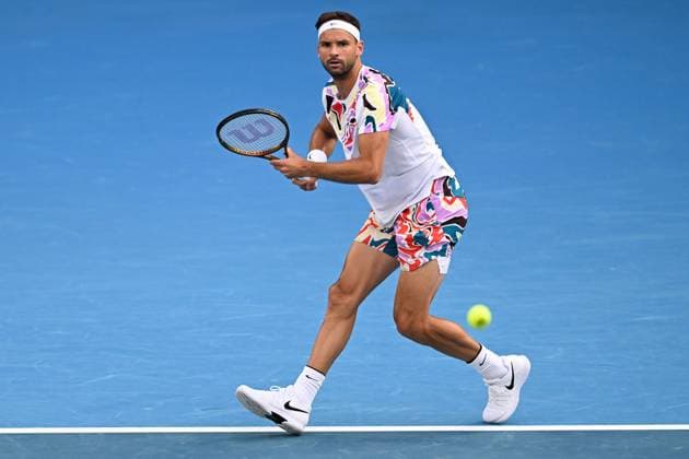 Mandatory Credit: Photo by James Gourley Shutterstock (13728737fx) Grigor Dimitrov in action during his third round match Australian Open, Day Six, Tennis, Melbourne Park, Melbourne, Australia - 21 Jan 2023 Australian Open, Day Six, Tennis, Melbourne Park, Melbourne, Australia - 21 Jan 2023 Copyright: xJamesxGourley Shutterstockx 13728737fx