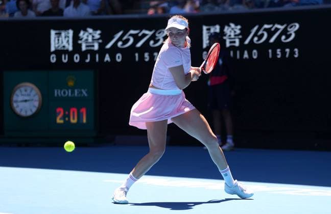 Mandatory Credit: Photo by Ella Ling Shutterstock (13729779bs) Donna Vekic of Croatia in action Australian Open, Day Eight, Tennis, Melbourne Park, Melbourne, Australia - 23 Jan 2023 Australian Open, Day Eight, Tennis, Melbourne Park, Melbourne, Australia - 23 Jan 2023 Copyright: xEllaxLing Shutterstockx 13729779bs