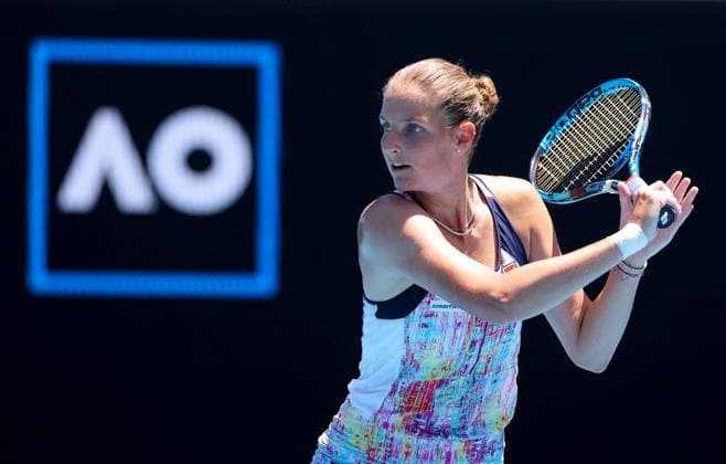 Mandatory Credit: Photo by Ella Ling Shutterstock (13729779bo) Karolina Pliskova of Czech Republic in action Australian Open, Day Eight, Tennis, Melbourne Park, Melbourne, Australia - 23 Jan 2023 Australian Open, Day Eight, Tennis, Melbourne Park, Melbourne, Australia - 23 Jan 2023 Copyright: xEllaxLing Shutterstockx 13729779bo