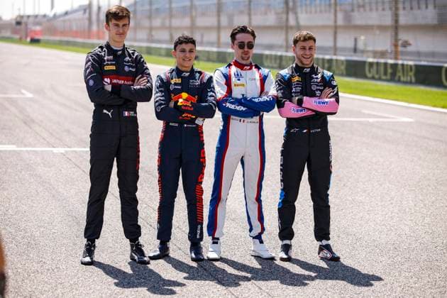 POURCHAIRE Theo (fra), ART Grand Prix, Dallara F2, portrait HADJAR Isack (fra), Hitech Grand Prix, Dallara F2, portrait NOVALAK Clement (fra), Trident Racing, Dallara F2, portrait MARTINS Victor (fra), ART Grand Prix, Dallara F2, portrait during the 1st round of the 2023 FIA Formula 2 Championship from March 2 to 5, 2023 on the Bahrain International Circuit, in Sakhir, Bahrain - AUTO - FORMULA 2 2023 - BAHRAIN DPPI Panoramic 00123002__R5_6440