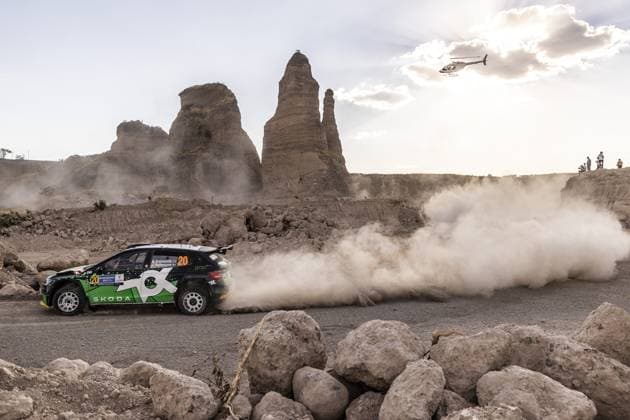 Motorsport, WRC, Rallye Mexiko 20 Gus GREENSMITH (GBR), Jonas ANDERSSON (SWE), SKODA FABIA RS, RC2, Rally2, action during the Rally Guanajuato Mexico 2023, 3rd round of the 2023 WRC, Motorsport Rallye, WM World Rally Car Championship, from March 16 to 19, 2023 at Leon, Guanajuato, in Mexico - AUTO - WRC - RALLY GUANAJUATO MEXICO 2023 DPPI Panoramic RPPA_2023_03_Mexico_465