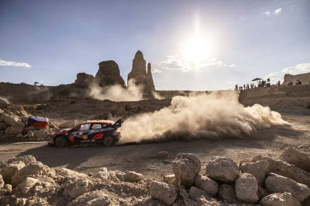 Motorsport, WRC, Rallye Mexiko 04 Esapekka LAPPI (FIN), Janne FERM (FIN), HYUNDAI SHELL MOBIS WORLD RALLY TEAM, HYUNDAI i20 N Rally1 Hybrid, WRC, Motorsport Rallye, WM action during the Rally Guanajuato Mexico 2023, 3rd round of the 2023 WRC World Rally Car Championship, from March 16 to 19, 2023 at Leon, Guanajuato, in Mexico - AUTO - WRC - RALLY GUANAJUATO MEXICO 2023 DPPI Panoramic RPPA_2023_03_Mexico_463