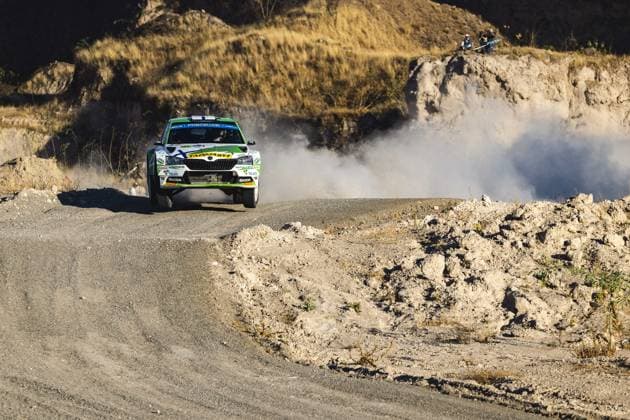 24 Emil LINDHOLM (FIN), Reeta HAMALAINEN (FIN), TOKSPORT WRT, SKODA FABIA RS, RC2, Rally2, action during the Rally Guanajuato Mexico 2023, 3rd round of the 2023 WRC, Motorsport Rallye, WM World Rally Car Championship, from March 16 to 19, 2023 at Leon, Guanajuato, in Mexico - AUTO - WRC - RALLY GUANAJUATO MEXICO 2023 DPPI Panoramic RPPA_2023_03_Mexico_616