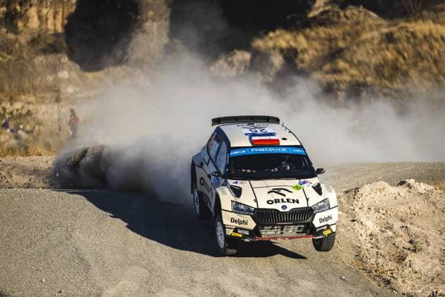 25 Kajetan KAJETANOWICZ (POL), Maciej SZCHZEPANIAK (POL), SKODA FABIA RS, RC2, Rally2, action during the Rally Guanajuato Mexico 2023, 3rd round of the 2023 WRC, Motorsport Rallye, WM World Rally Car Championship, from March 16 to 19, 2023 at Leon, Guanajuato, in Mexico - AUTO - WRC - RALLY GUANAJUATO MEXICO 2023 DPPI Panoramic RPPA_2023_03_Mexico_618