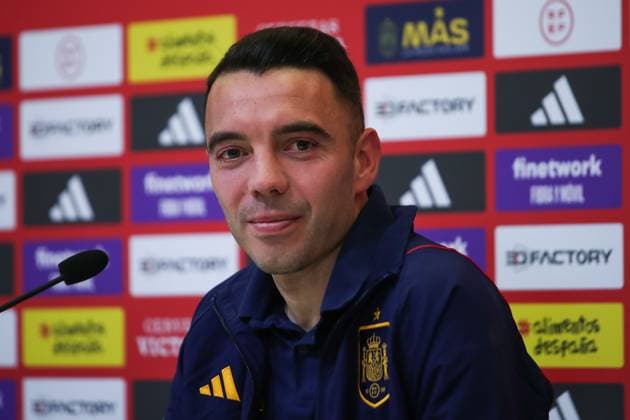 March 23, 2023, LAS ROZAS, MADRID, SPAIN: Iago Aspas attends his press conference, PK, Pressekonferenz for Spain Team at Ciudad del Futbol on March 23, 2023, in Las Rozas, Madrid, Spain. LAS ROZAS SPAIN - ZUMAa181 20230323_zaa_a181_011 Copyright: xIrinaxR.xHipolitox