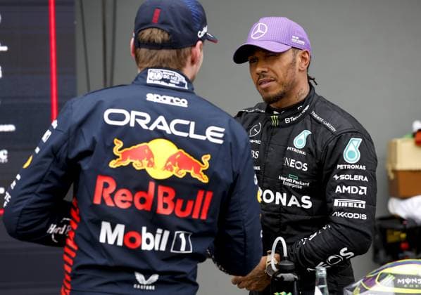 VERSTAPPEN Max (ned), Red Bull Racing RB19, portrait HAMILTON Lewis (gbr), Mercedes AMG F1 Team W14, portrait during the Formula 1 Rolex Australian Grand Prix 2023, 3rd round of the 2023 Formula One World Championship, WM, Weltmeisterschaft from March 31 to April 2, 2023 on the Albert Park Circuit, in Melbourne, Australia - F1 - AUSTRALIAN GRAND PRIX 2023 DPPI Panoramic 00122006_F12023GP03AUS_JK262891