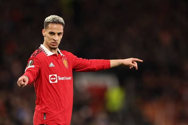 Mandatory Credit: Photo by Ryan Browne Shutterstock (13867464ce) Antony of Manchester United, ManU Manchester United v Sevilla, UEFA Europa League, Quarter-Final, First Leg, Football, Old Trafford, Manchester, UK - 13 Apr 2023 Manchester United v Sevilla, UEFA Europa League, Quarter-Final, First Leg, Football, Old Trafford, Manchester, UK - 13 Apr 2023 Copyright: xRyanxBrowne Shutterstockx 13867464ce