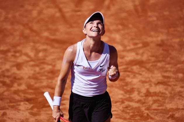Tennis, Billie Jean King Cup, Spanien - Mexiko April 15, 2023, MALAGA, MALAGA, SPAIN: Marcela Zacarias of Mexico gestures during Billie Jean King Cup, tennis match played between Spain and Mexico at Puente Romano on April 15, 2023, in Malaga, Spain. MALAGA SPAIN - ZUMAa181 20230415_zaa_a181_017 Copyright: xJoaquinxCorcherox