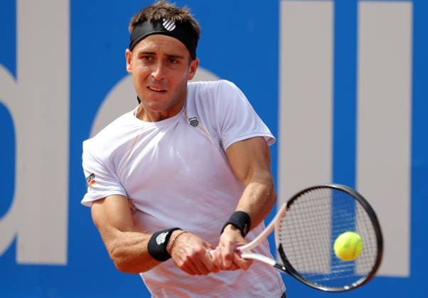 Barcelona Open Banc Sabadell 2023 Tomas Martin Etcheverry during the match against Pablo Andujar, corresponding to the day 1 of the Barcelona Open Banc Sabadell, 70th Conde de Godo Trophy, in Barcelona, on 17th April 2023. Barcelona Spain Copyright: xUrbanandsportx originalFilename:urbanandsport-barcelon230417_np3H2
