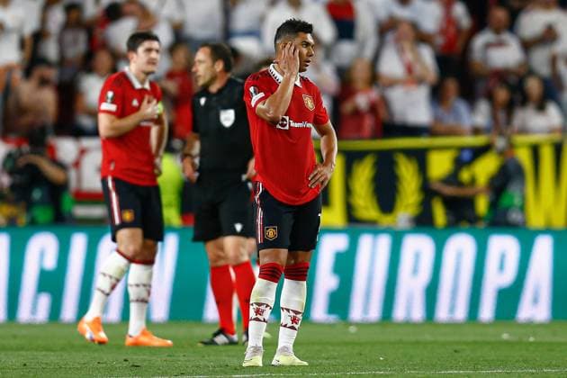 Mandatory Credit: Photo by Pressinphoto Shutterstock (13880830u) Carlos Henrique Casemiro of Manchester United, ManU Sevilla FC v Manchester United, UEFA Europa League, Quarter-Finals, second leg. Football, Ramon Sanchez Pizjuan Stadium, Sevilla, Spain - 20 April 2023 Editorial use only Sevilla FC v Manchester United, UEFA Europa League, Quarter-Finals, second leg. Football, Ramon Sanchez Pizjuan Stadium, Sevilla, Spain - 20 April 2023 Editorial use only Copyright: xPressinphoto Shutterstockx 13880830u