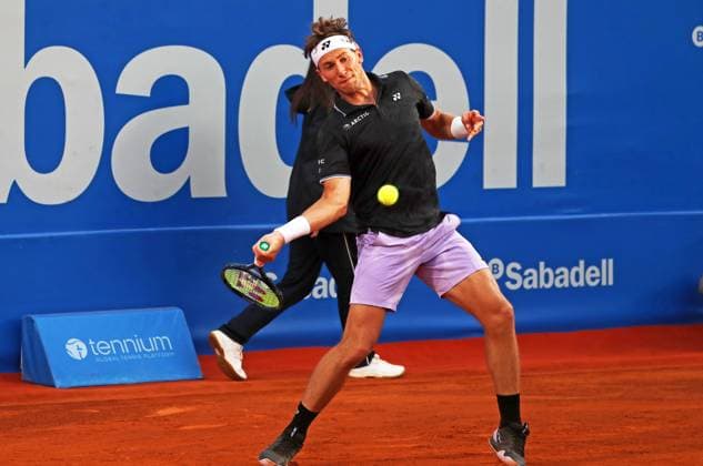 Barcelona Open Banc Sabadell 2023 - Day Four Casper Ruud during the match against Francisco Cerundolo, corresponding to the day 4 of the Barcelona Open Banc Sabadell, 70th Conde de Godo Trophy, in Barcelona, on 20th April 2023. Barcelona Barcelona Spain Copyright: xUrbanandsportx originalFilename:urbanandsport-barcelon230420_np87X
