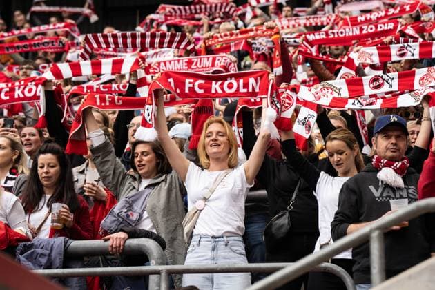 GER, 1 FFBL, 1 FC Koeln vs Eintracht Frankfurt 23 04 2023, RheinEnergieSTADION, Koeln, GER, 1 FFBL, 1 FC Koeln vs Eintracht Frankfurt in picture picture shows 1 FC Koeln fans before the game, gestures, facial expressions, emotions nordphotoxGmbHx xChristianxSchulze nph000300