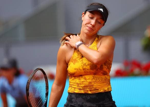 Mandatory Credit: Photo by Ella Ling Shutterstock (13895877r) Jessica Pegula of USA frustrated Mutua Madrid Open, Day 10, Tennis, La Caja Magica, Madrid, Spain - 03 May 2023 Mutua Madrid Open, Day 10, Tennis, La Caja Magica, Madrid, Spain - 03 May 2023 Copyright: xEllaxLing Shutterstockx 13895877r