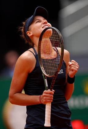 Mandatory Credit: Photo by Ella Ling Shutterstock (13895877a) Veronika Kudermatova of Russia celebrates Mutua Madrid Open, Day 10, Tennis, La Caja Magica, Madrid, Spain - 03 May 2023 Mutua Madrid Open, Day 10, Tennis, La Caja Magica, Madrid, Spain - 03 May 2023 Copyright: xEllaxLing Shutterstockx 13895877a