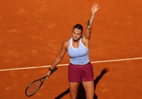 Mandatory Credit: Photo by Ella Ling Shutterstock (13895879m) Aryna Sabalenka of Belarus celebrates Mutua Madrid Open, Day 11, Tennis, La Caja Magica, Madrid, Spain - 04 May 2023 Mutua Madrid Open, Day 11, Tennis, La Caja Magica, Madrid, Spain - 04 May 2023 Copyright: xEllaxLing Shutterstockx 13895879m