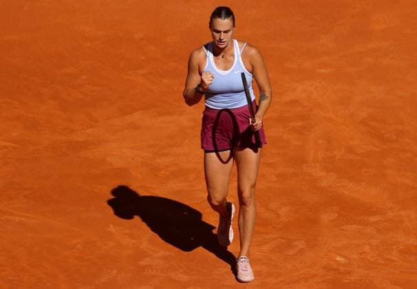 Mandatory Credit: Photo by Ella Ling Shutterstock (13895879am) Aryna Sabalenka of Belarus in action Mutua Madrid Open, Day 11, Tennis, La Caja Magica, Madrid, Spain - 04 May 2023 Mutua Madrid Open, Day 11, Tennis, La Caja Magica, Madrid, Spain - 04 May 2023 Copyright: xEllaxLing Shutterstockx 13895879am