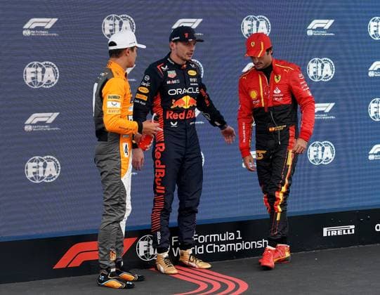 Formula 1 AWS Spanish Grand Prix 2023 03 06 2023, Circuit de Catalunya, Barcelona, Formula 1 AWS Spanish Grand Prix 2023 , in picture pole position for Max Verstappen NLD , Oracle Red Bull Racing, 2,starting position for Carlos Sainz Jr ESP , Scuderia Ferrari, 3 starting position for Lando Norris GBR , McLaren F1 Team nordphotoxGmbHx xBratic nph00250