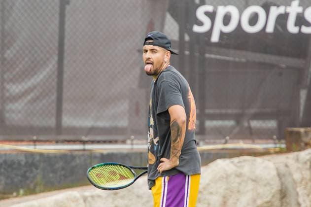 Nick Kyrgios AUS , sticking his tongue out BOSS Open ATP 250 Stuttgart 2023, sports, tennis, BOSS Open, ATP 250, Stuttgart, tennis tournament, professional sport, tennis competition, tennis player, tennis court, tennis match, sport event, lawn tournament, ATP Tour, tennis tournament in Stuttgart, 10 06 2023, Stuttgart Weissenhof , DEU BOSS Open ATP 250 Stuttgart 2023, 10 06 2023, Stuttgart Weissenhof , DEU Stuttgart Copyright: xSandyxDinkelackerx EP_SDR