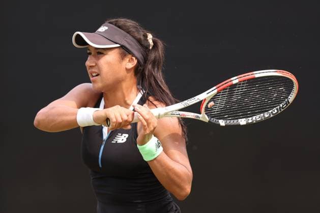 Mandatory Credit: Photo by Ryan Browne Shutterstock (13961280cx) Heather Watson of Great Britain. Rothesay Open, Day One, Tennis, Nottingham Tennis Centre, Nottingham, UK - 12 Jun 2023 Rothesay Open, Day One, Tennis, Nottingham Tennis Centre, Nottingham, UK - 12 Jun 2023 Copyright: xRyanxBrowne Shutterstockx 13961280cx