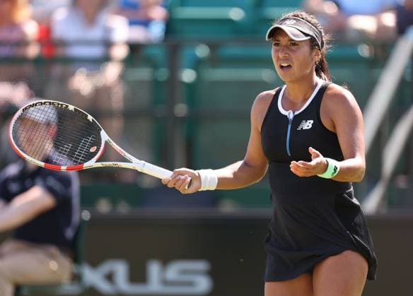 Mandatory Credit: Photo by Ryan Browne Shutterstock (13961285dp) Heather Watson of Great Britain during her round of 16 match against Tatjana Maria of Germany. Rothesay Open, Day Three, Tennis, Nottingham Tennis Centre, Nottingham, UK - 14 Jun 2023 Rothesay Open, Day Three, Tennis, Nottingham Tennis Centre, Nottingham, UK - 14 Jun 2023 Copyright: xRyanxBrowne Shutterstockx 13961285dp
